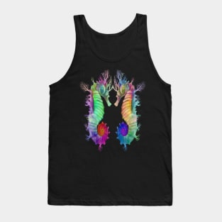 Colorful Rainbow Ocean Seahorse Design Tank Top